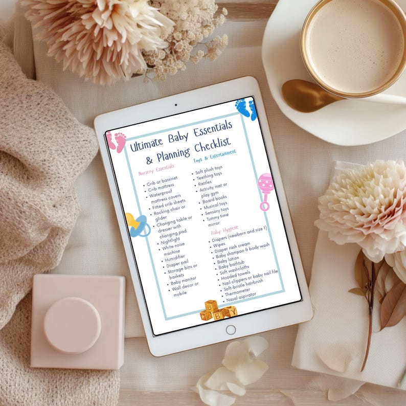 Baby Registry Guide Digital Download Newborn Checklist Printable Pregnancy Planner Essential List Complete Infant Necessity Organizer Expectant Parent Resource New Mom Helper Shopping Guide Nursery Preparation Tool First Time Parent Gift