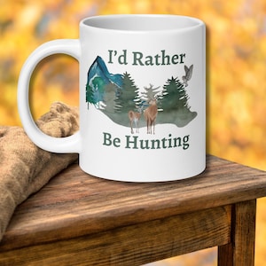 Deer Hunting Coffee Mug: Mountain Scene, Hunter Gift