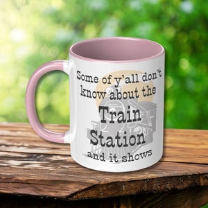 Western Style Mug Yellowstone TV Show Theme Dutton Ranch Reference Train Station Design Ceramic Coffee Cup Large Size Option Morning Brew Essential Fan Collectible Item Perfect Gift Idea Show Enthusiast Present Funny Quote Microwave Safe