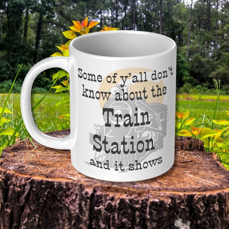 Collectible Fan Mug Yellowstone TV Show Theme Dutton Ranch Design Train Station Reference Western Style Coffee Cup Large Ceramic Option Morning Brew Essential Perfect Gift Idea Show Enthusiast Present Funny Quote Microwave Safe Dishwasher