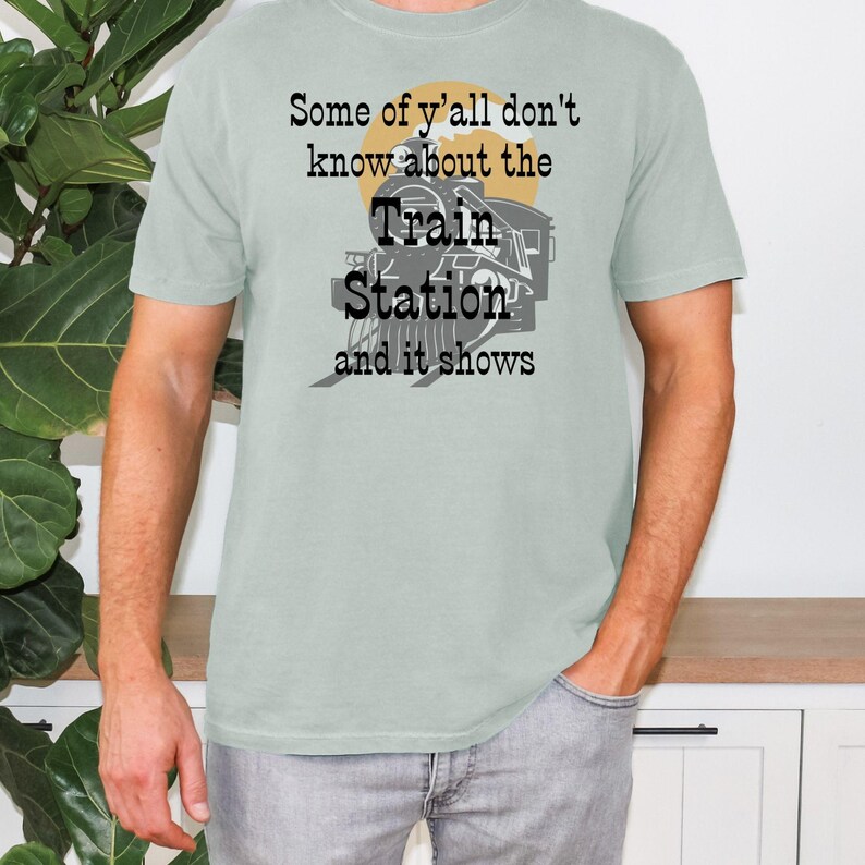 Heavyweight Cotton Tee Yellowstone Ranch Shirt Dutton Train Station Design Garment Dyed Construction Relaxed Fit Crew Neck Unisex Western TV Show Apparel Country Lifestyle Theme Rugged Comfort Wear Fan Gift Collection Premium Quality