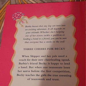 Barbie Book, Three Cheers For Becky, 1998 Barbie Book