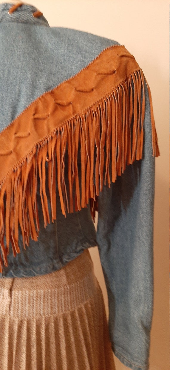 Frontier Collection Denim Fringe Jacket, Denim Ja… - image 7