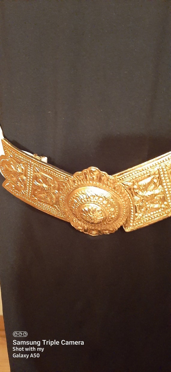 Vintage Gold Tone Bird Belt - Alexis Kirk Style - Adjustable 