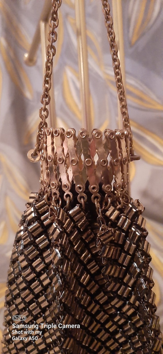 Whiting and Davis Goldtone Mesh Handbag - image 2