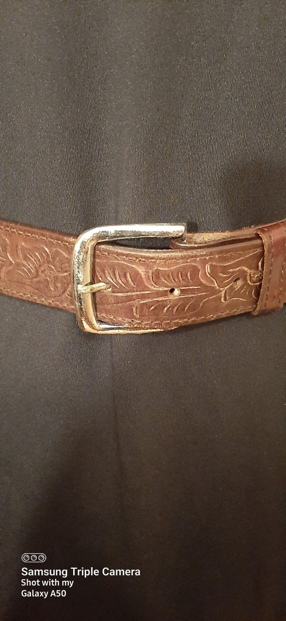 Reynagas Leather Hand Tooled Belt