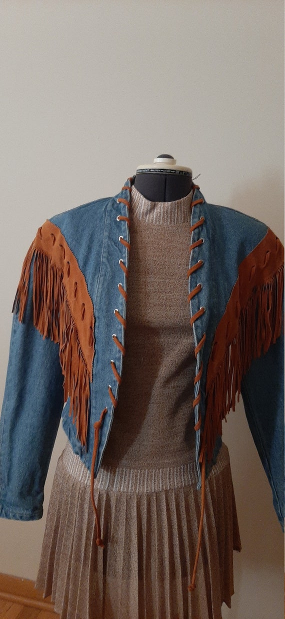 Frontier Collection Denim Fringe Jacket, Denim Jac