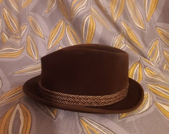 Challenger By Stetson Hat, Brown Wool Hat 1950, Brown Fedora Hat