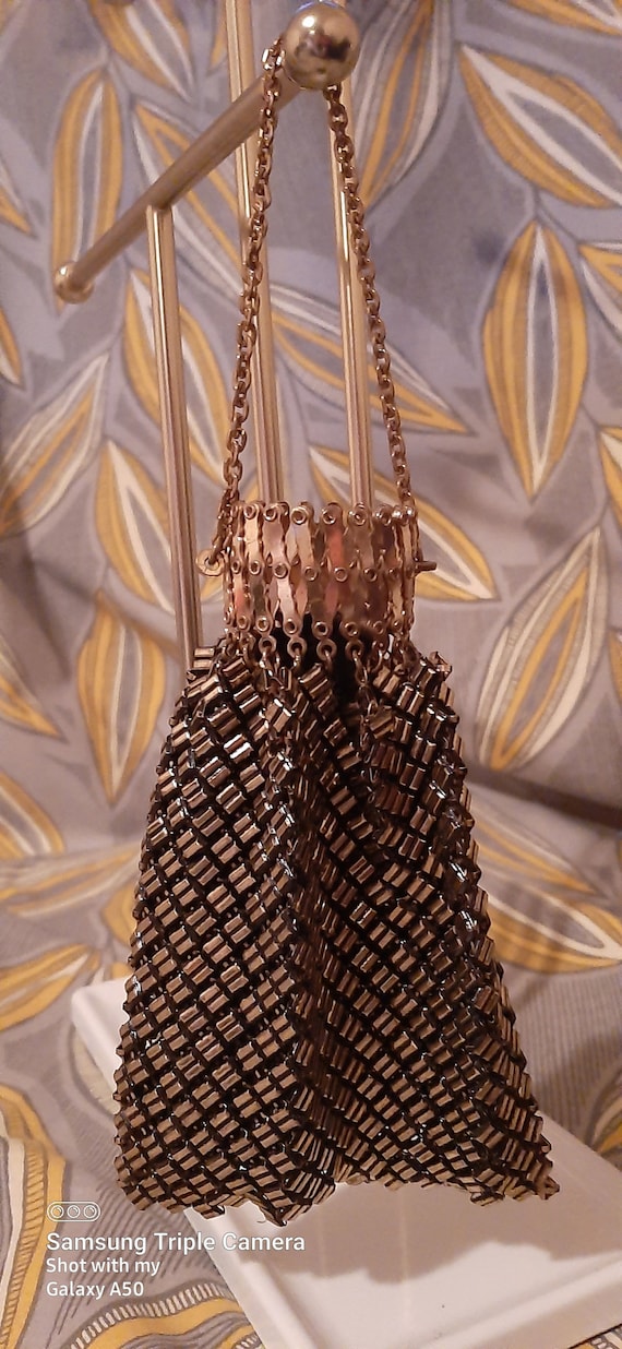 Whiting and Davis Goldtone Mesh Handbag - image 1