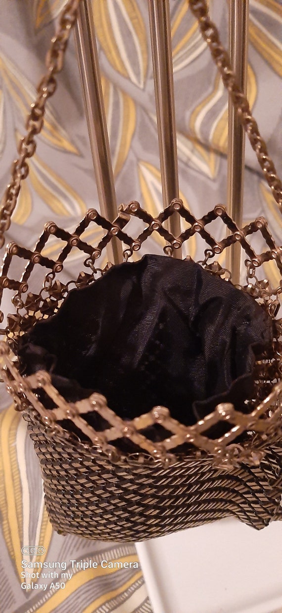 Whiting and Davis Goldtone Mesh Handbag - image 4