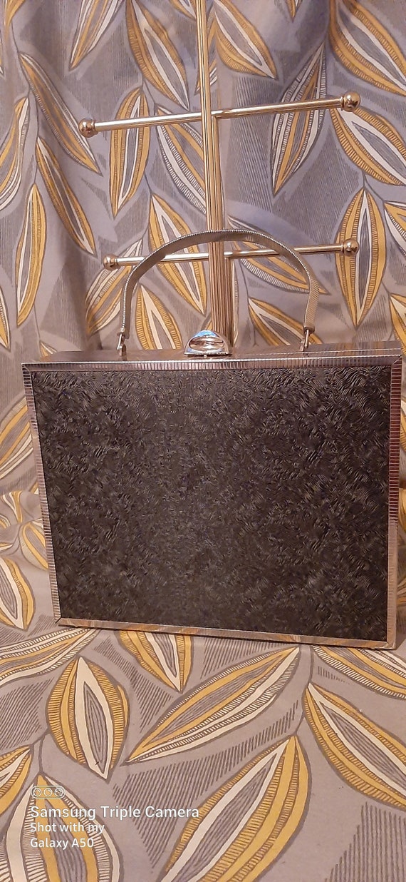 Silver Tone Metal Handbag, Vintage Silver Tone Box