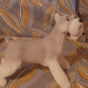 Classic Critter Mini Schnauzer, White Ceramic Schnauzer, Ceramic Dog, Ceramic Puppy