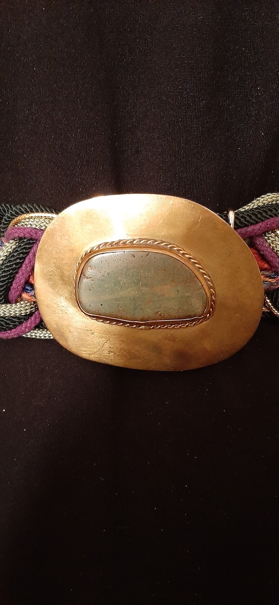 Ione Braided Corded Belt, Brass Bucket Belt