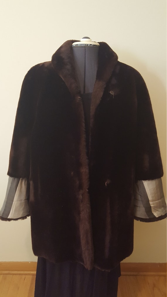 Mouton Fur Coat, Vintage Jacket, 1950s, Vintage Co