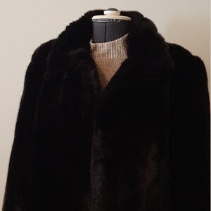 Dark Brown Faux Fur, Vintage Fur, Lepshire Fur, 1970s Fur