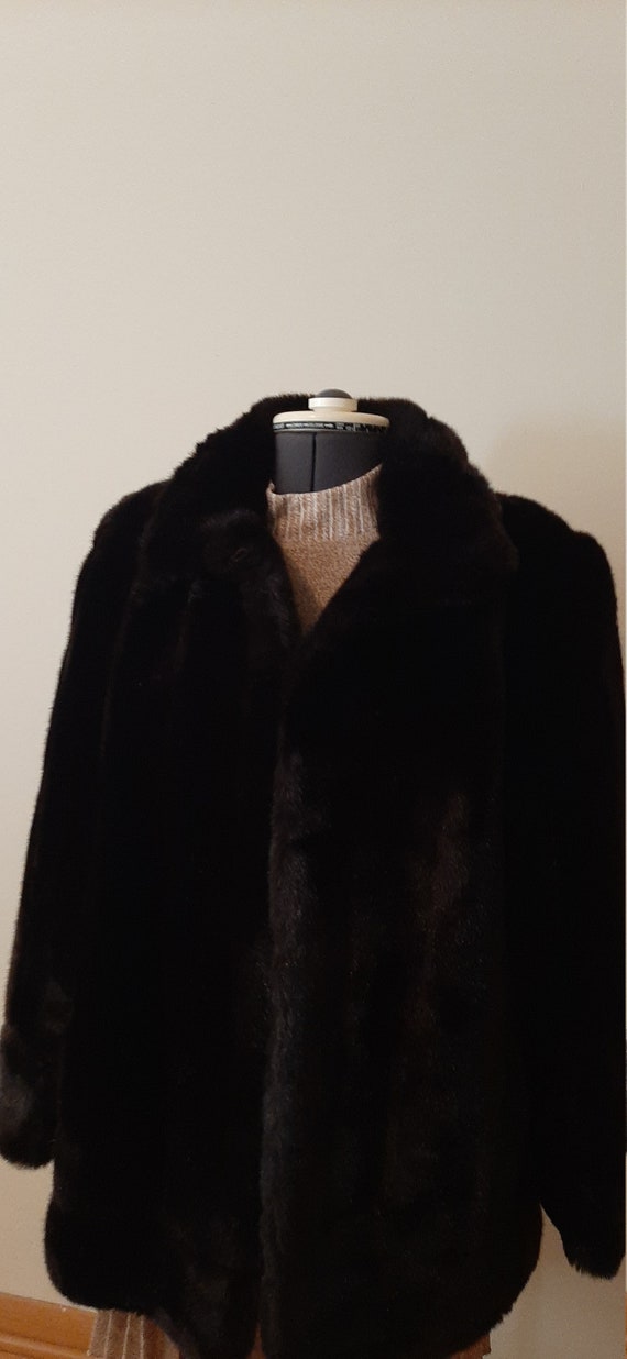 Dark Brown Faux Fur, Vintage Fur, Lepshire Fur, 19