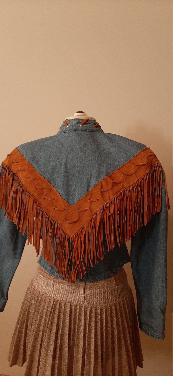 Frontier Collection Denim Fringe Jacket, Denim Ja… - image 5