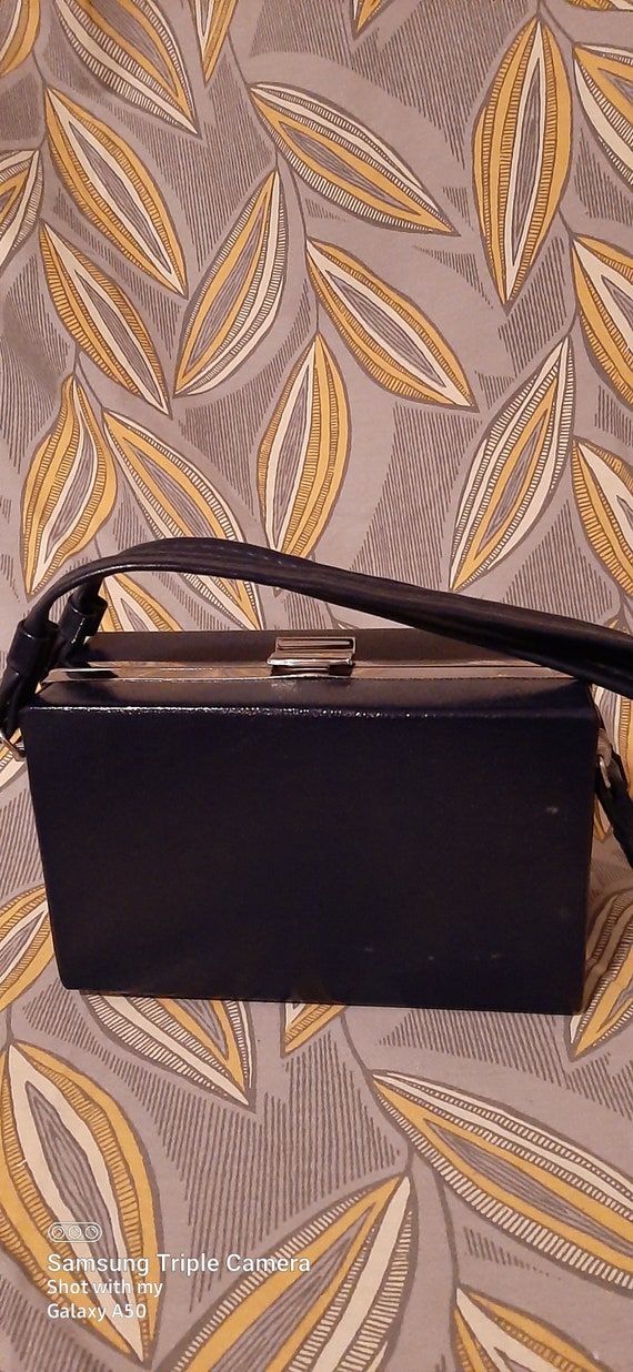 Faux Leather Box Handbag, 1950 Handbag