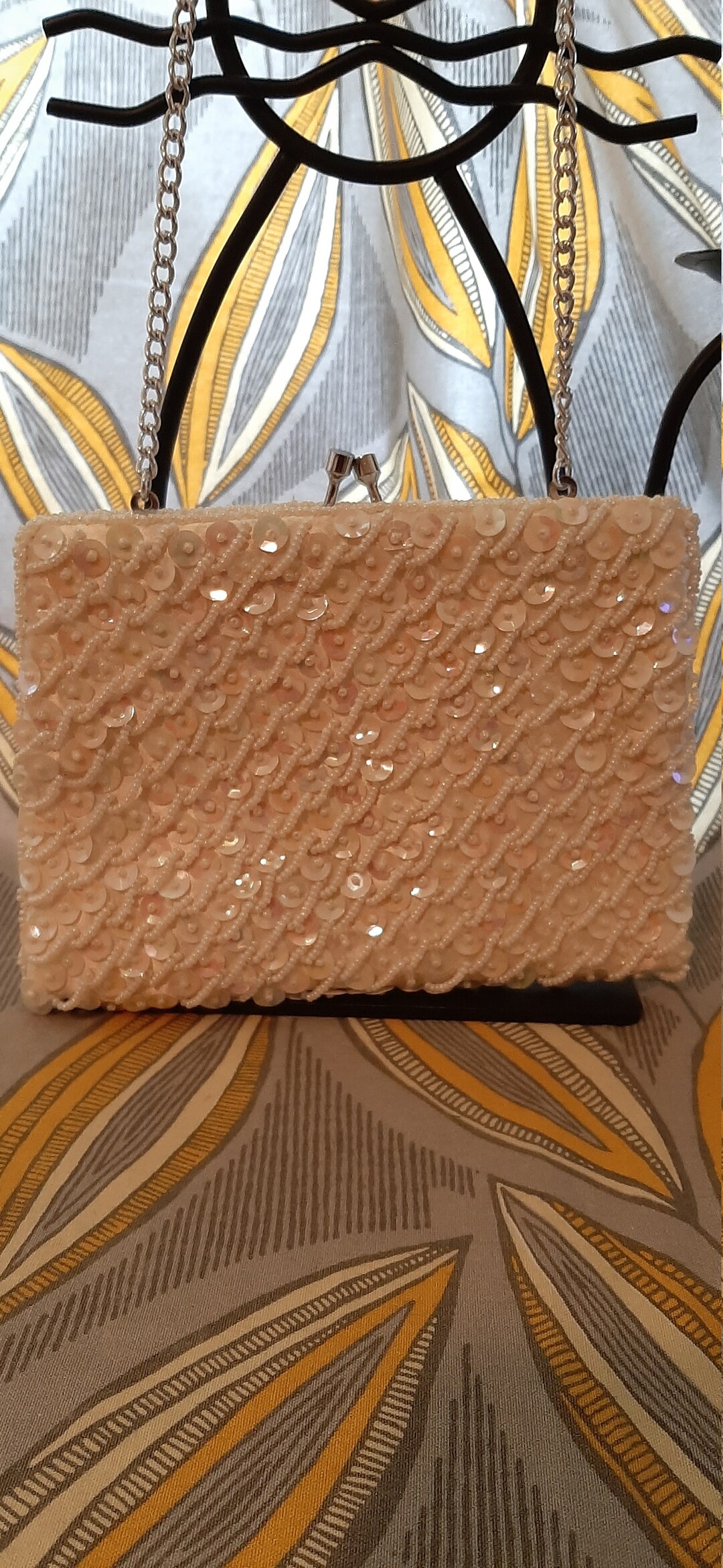 Beaded Handmade in Hong Kong Purse, 1960s Beaded Sequin Handbag Etsy