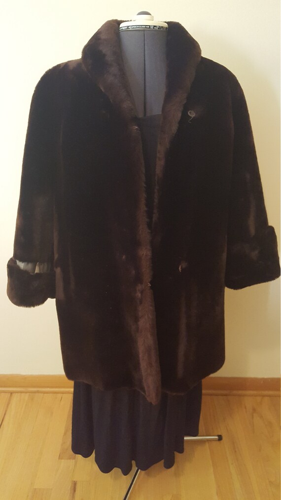 Mouton Fur Coat, Vintage Jacket, 1950s, Vintage C… - image 4