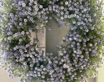 Lilac gypsophila wreath