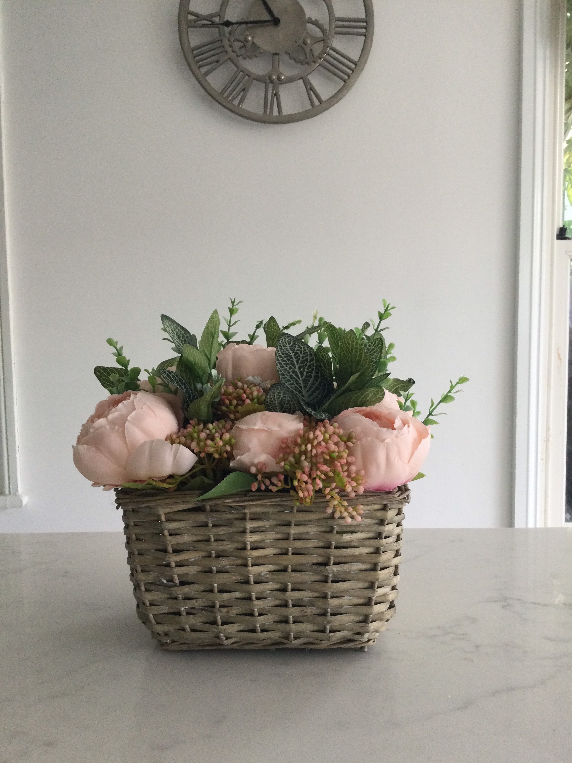 Mothers Day flower basket soft pink peonies Etsy