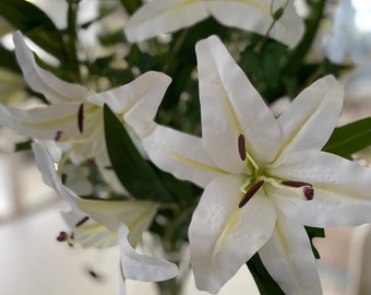 Single stem 3 branch lilly ivory