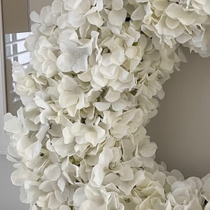 White hydrangea wreath