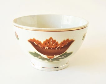 Portuguese Vintage SACAVÉM Ceramic Bowl- 14 cm/ 5.5''- Café au lait Bowl- Cereal Bowl- Jam Bowl- Collectible Bowl- Made in Portugal- 1950s