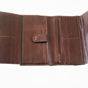 vintage Grand Original Cuir Bourgogne Portefeuille-Femme Portefeuille en Cuir-Portefeuille en Cuir pour14 Cartes + 6 Compartiments-Portefeuille en Cuir Grande Poche-80