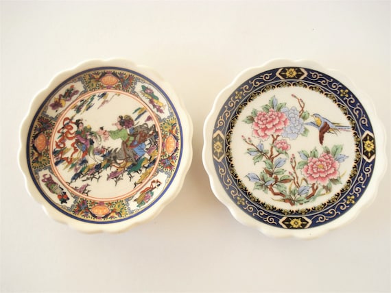 2 Vintage Japanese Small Ceramic Dishes-Oriental … - image 1