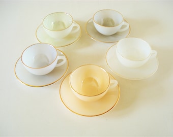 ARCOPAL ヴィンテージ ハーレクインカップ 5個セット、レトロ