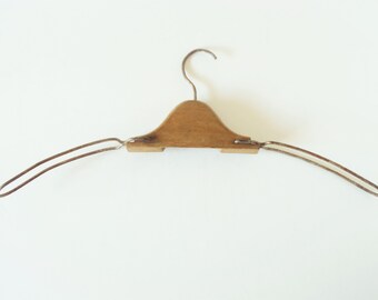 Antique UNION Folding Wooden Coat Hanger- Folding Wood and Wire