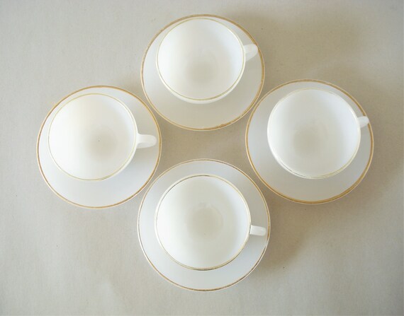Lot De 4 Tasses à Café Arcopal – Modèle Arlequin Multicouleur – Occasion