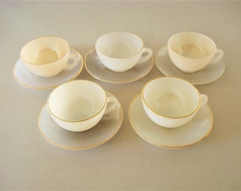 ARCOPAL ヴィンテージ ハーレクインカップ 5個セット、レトロ