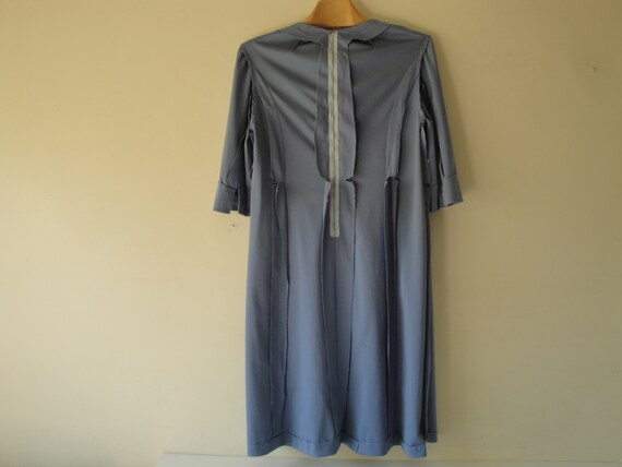Dress Vintage-Grayish Blue Dress-L Size- A Line S… - image 9