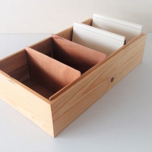 1 of 2 Vintage Wooden Box with Removable Divisions-Wooden Shelf-File Organizer-Desk Organizer-Office Organization-Display-1970s