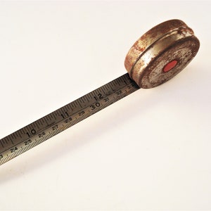 Englischer Vintage Klapp-Lineal- Metall-Lineal- Tischler-Wandteppich- 200 cm / 78,4 " - Tischler Meter - Industrial Lineal - Taschen lineal- ca.1950er Jahre
