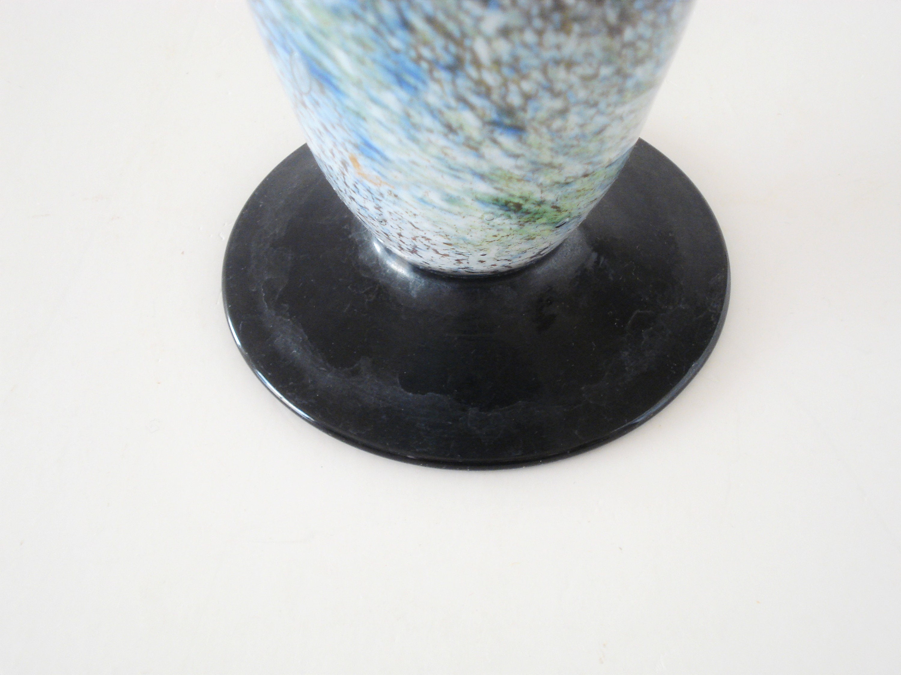 アールデコ スパッターガラス フラワーベース - ムラーノスタイルの