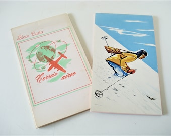 Vintagepaket med vintagebrevpapper med linjer - brevpapper - anteckningsblock - vintagebrevpapper för brevskrivning - tillverkat i Portugal - 60-tal