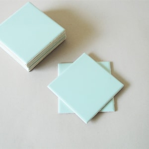 10 Portugiesische Vintage VALADARES Fliesen Set-11 cm/ 4,3 in-Grün Wasserfarben Fliesenuntersetzer Fliesen-Fliesen-Fliesen-Fliesen-Bastelprojekte- ca.1950