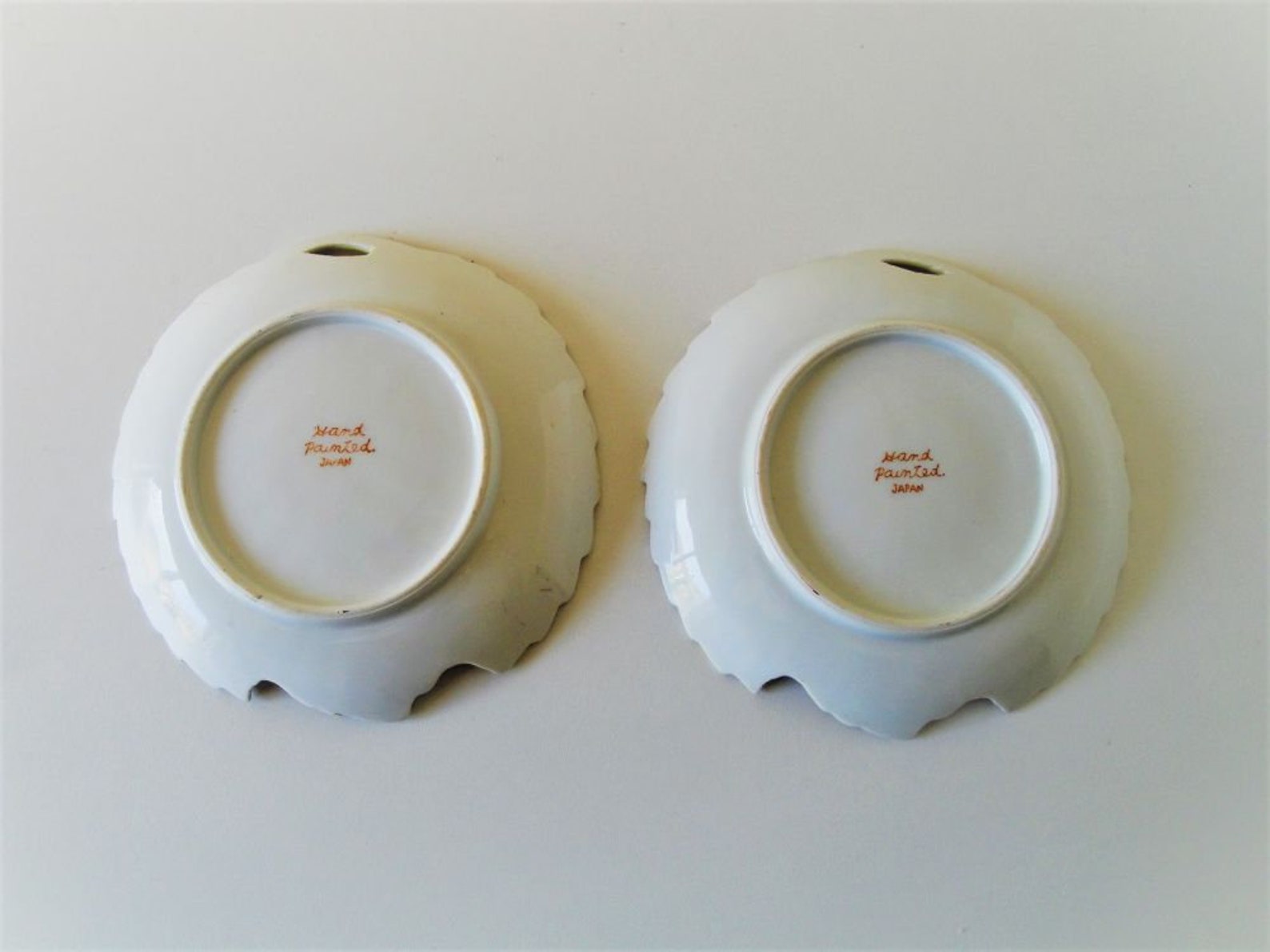 Vintage Ceramic Snack Plates Set of 2 Leaf Shape Plates Hand Etsy