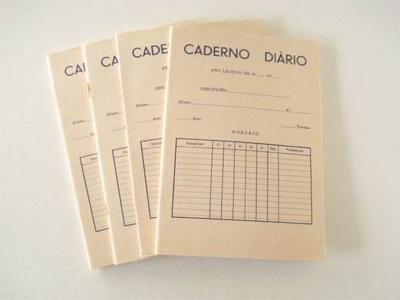 Portuguese Vintage Exercise Book- A5 Notebooks- Vintage School Notebook- Notebook with Checkered Sheets- 1980s