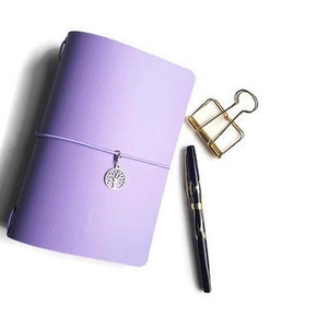 Travelers Notebook, Fauxdori, A5, Midori Cover, Planner Cover, Travel Journal, Lilac Notebook Cover, TN cover,  Journal. Faux leather