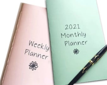 Travelers Insert Bundle, 2024 or Blank Monthly Calendar, and Weekly Planner, Travelers Notebook Insert, Month On Two Pages