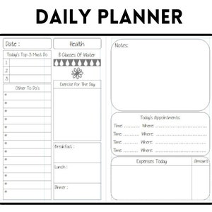 Daily Planner Notebook, Travelers Notebook Refill, Undated planner, Midori insert, Midori notebook, Fauxdori inserts, Midori refill