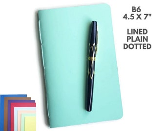 B6 Notebook, Travelers Notebook Insert, Midori Refill, Fauxdori Insert, TN Inserts, Lined, Plain, Dot, Planner Notebook, Printed