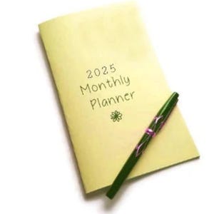Calendario mensual 2025, inserto de planificador mensual 2025, inserto de cuaderno de viaje, calendario de repuesto de 365, mes en dos páginas, páginas de notas