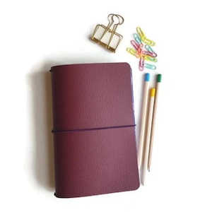 Travelers Notebook, Fauxdori Cover, Red, Midori, Planner Cover, B6, Vegan Notebook, Travel Journal, Notebook Cover, TN cover