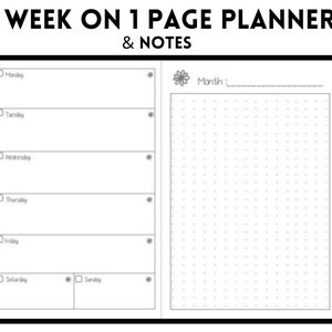 Weekly planner, Travelers Notebook Refill, Undated planner, Midori insert, Midori, Fauxdori inserts, Midori refill, week on one page